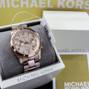 Michael Kors Paris Limited Edition Rose Gold Dial Steel Strap Watch for Women - MK5716