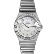 Omega Constellation Quartz Diamonds Silver Dial Silver Steel Strap Watch for Women - 123.15.27.60.55.004