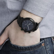 Gucci G Chrono Black Dial Black Steel Strap Watch For Men - YA101331