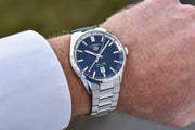 Tag Heuer Carrera Twin Time Blue Dial Silver Steel Strap Watch for Men - WBN201A.BA0640