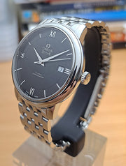Omega De Ville Prestige Co-Axial Black Dial Silver Steel Strap Watch for Men - 424.10.40.20.01.001