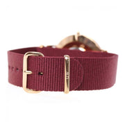 Daniel Wellington Classic Roselyn Black Dial Maroon Nylon Strap Watch For Women - DW00100269
