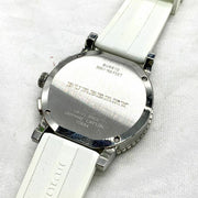 Burberry The City Chronograph Silver Dial White Rubber Strap Watch for Men - BU9810