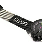 Diesel Mega Chief Chronograph Black Dial Black Mesh Bracelet Watch For Men - DZ4514