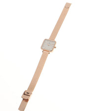 Daniel Wellington Quadro Studio White Dial Rose Gold Mesh Strap Watch For Women - DW00100517