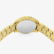 Guess G Twist Diamonds Gold Dial Gold Steel Strap Watch For Women - W1201L2