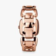 Gucci G Gucci Diamonds Black Dial Rose Gold Steel Strap Watch For Women - YA125409
