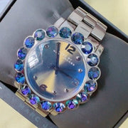Marc Jacobs Amy Purple Dial Black Steel Strap Watch for Women - MBM3224