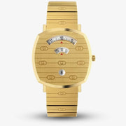 Gucci Grip Quartz Yellow Gold Dial Gold Steel Strap Unisex Watch - YA157409