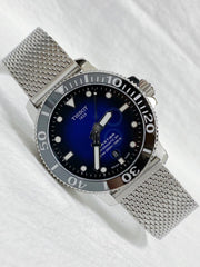 Tissot Seastar 1000 Powermatic 80 Blue Dial SIlver Mesh Bracelet Watch For Men - T120.407.11.041.02