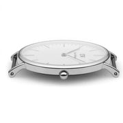 Daniel Wellington Classic Sheffield White Dial Black Leather Strap Watch For Men - DW00100020