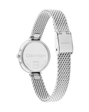 Calvin Klein Authentic Silver Dial Silver Mesh Bracelet Watch for Women - K8G23126