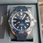 Tag Heuer Aquaracer Calibre 5 Automatic Blue Dial Blue Rubber Strap Watch for Men - WAY201B.FT6150