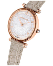 Swarovski Crystalline Wonder Silver Dial Beige Leather Strap Watch for Women - 5656899