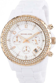 Michael Kors Ceramic White Dial White Steel Strap Watch for Women - MK5269
