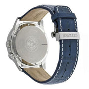 Citizen Eco Drive Calendrier White Dial Blue Leather Strap Watch For Men - BU2020-11A