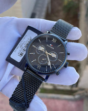 Tommy Hilfiger Evan Blue Dial Blue Mesh Bracelet Watch for Men - 1710397