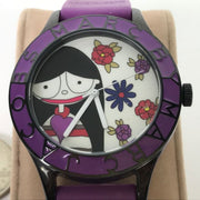 Marc Jacobs Marc White Dial Purple Silicone Strap Watch for Women - MBM5514