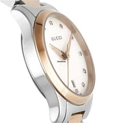 Gucci G Timeless Diamonds Mother of Pearl Dial Two Tone Steel Strap Watch For Women - YA126544