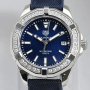 Tag Heuer Aquaracer Quartz Diamonds Blue Dial Blue Nylon Strap Watch for Women - WAY131N.FT6091