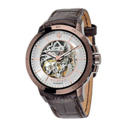 Maserati Ingegno Automatic Skeleton White Dial Brown Leather Strap Watch For Men - R8821119003
