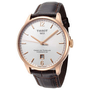 Tissot Chemin Des Tourelles Powermatic 80 Silver Dial Brown Leather Strap Watch For Men - T099.407.36.037.00