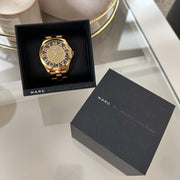 Marc Jacobs Henry Gold Dial Gold Steel Strap Watch for Women - MBM3292