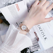 Calvin Klein Minimal White Dial Rose Gold Mesh Bracelet Watch for Women - K3M23626