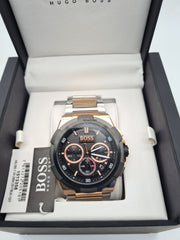 Hugo Boss Supernova Chronograph Black Dial Two Tone Steel Strap Watch for Men - 1513358