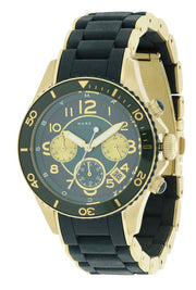 Marc Jacobs Rock Chronograph Green Dial Green Silicone Strap Watch for Women - MBM2597