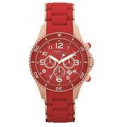Marc Jacobs Rock Chronograph Red Dial Red Silicone Strap Watch for Women - MBM2577