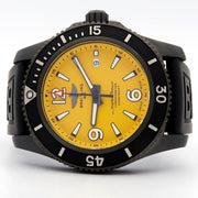 Breitling Superocean Automatic 46mm Yellow Dial Black Rubber Strap Watch for Men - M17368D71I1S1