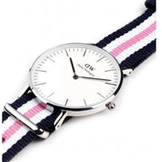 Daniel Wellington Classic Southampton White Dial Three Tone Nylon Strap Watch For Women - DW00100050