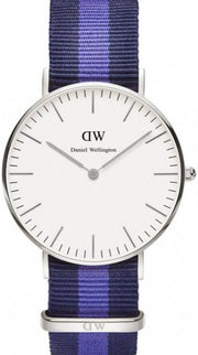 Daniel Wellington Classic Swansea White Dial Two Tone NATO Strap Watch For Women - DW00100048