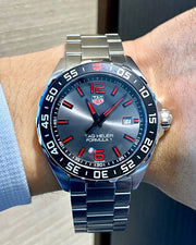 Tag Heuer Formula 1 Quartz Anthracite Dial Silver Steel Strap Watch for Men - WAZ1018.BA0842