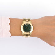 Marc Jacobs Amy Green Dial Gold Steel Strap Watch for Women - MBM8609
