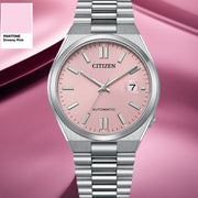 Citizen x Pantone Automatic Dreamy Pink Dial Silver Steel Strap Watch For Men - NJ0158-89X