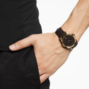 Gucci G Timeless Quartz Brown Dial Brown Leather Strap Watch for Men - YA1264035