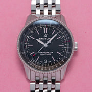 Breitling Navitimer Automatic 38mm Black Dial Stainless Steel Mens Watch - A17325241B1A1