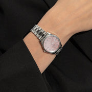 Gucci G Timeless Diamonds Mother of Pearl Pink Dial Silver Steel Strap Watch for Women - YA1265062