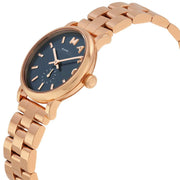Marc Jacobs Baker Navy Blue Dial Rose Gold Steel Strap Watch for Women - MBM3332