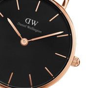 Daniel Wellington Classic Petite St Mawes Black Dial Brown Leather Strap Watch For Women - DW00100225