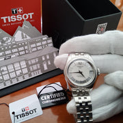 Tissot Ballade Powermatic 80 Automatic Mother of Pearl Dial Silver Steel Strap Watch For Women - T108.208.11.117.00