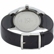 Calvin Klein Minimal Diamonds Black Dial Black Leather Strap Watch for Men - K3M211CS