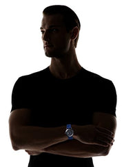 Burberry The City Sport Chronograph Black Dial Blue Rubber Strap Watch For Men - BU9807