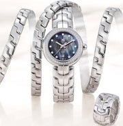 Tag Heuer Link Trilogy Cameron Diaz Diamonds Mother of Pearl Dial Silver Steel Strap Watch for Women - WAT1419.BA0954