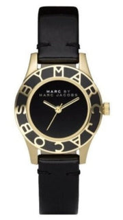 Marc Jacobs Blade Black Dial Black Leather Strap Watch for Women - MBM1159