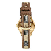Burberry The Classic Gold Dial Brown Leather Strap Watch for Women - BU10114