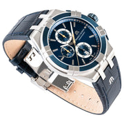 Maurice Lacroix Aikon Chronograph Blue Dial Blue Leather Strap Watch For Men - AI1018-SS001-432-4