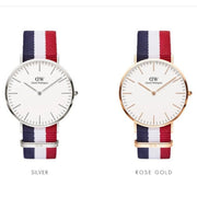 Daniel Wellington Classic Cambridge White Dial Two Tone NATO Strap Watch For Men - DW00100003